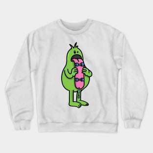 Skateboard Monster Big Tongue Skateboarding Gift Crewneck Sweatshirt